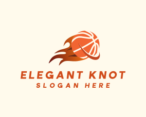 Flaming Basketball Hoop logo design