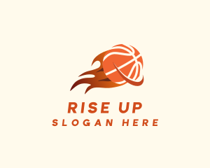 Flaming Basketball Hoop logo design