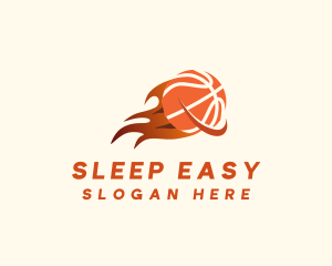 Flaming Basketball Hoop logo design