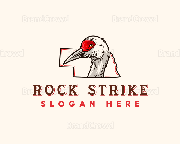 Nebraska Crane Bird Logo