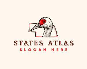 Nebraska Crane Bird logo design