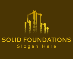 Gold Building Real Estate Logo
