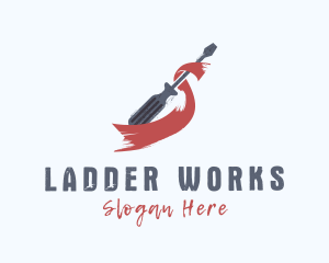 Rustic Screwdriver Ribbon logo design