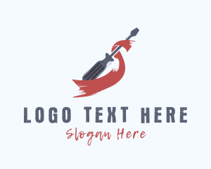 Fix - Rustic Screwdriver Ribbon logo design