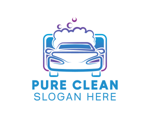 Car Wash Cleaning Bubbles logo design