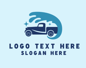 Water - Pickup Truck Water Splash logo design