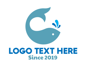 Marine Life - Ocean Whale Spout logo design