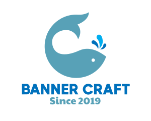 Ocean Whale Spout logo design