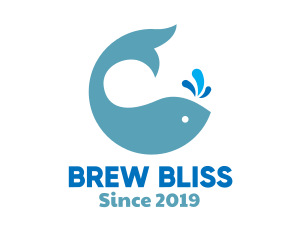 Brew - Ocean Whale Spout logo design