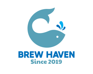 Brew - Ocean Whale Spout logo design