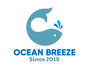 Ocean Whale Spout logo design