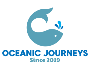 Ocean Whale Spout logo design