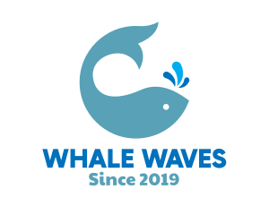 Whale - Ocean Whale Spout logo design