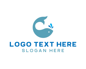 Ocean Whale Spout logo design