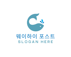 Ocean Whale Spout logo design