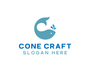 Ocean Whale Spout logo design