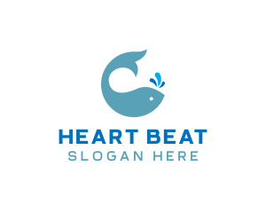 Ocean Whale Spout logo design