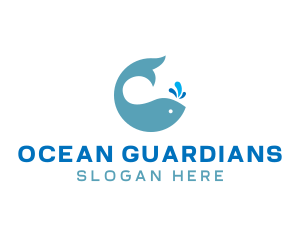 Ocean Whale Spout logo design