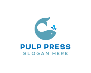 Ocean Whale Spout logo design