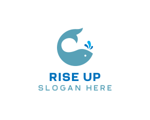 Ocean Whale Spout logo design