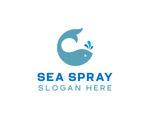 Ocean Whale Spout logo design