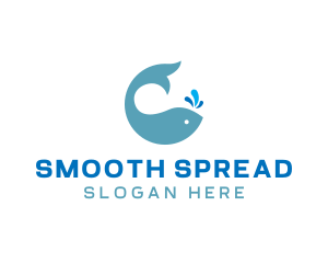 Ocean Whale Spout logo design