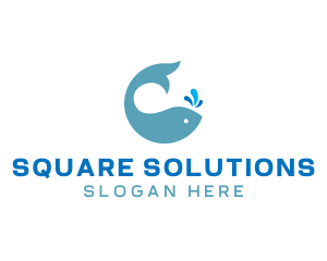 Ocean Whale Spout logo design