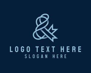 Ligature - Elegant Ribbon Ampersand logo design