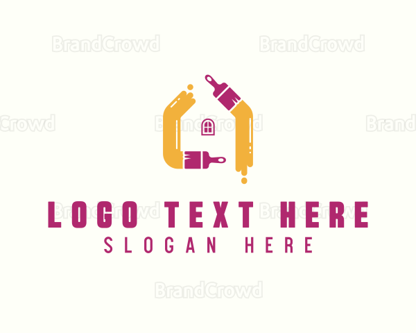 Paint Brush Home Improvement Logo