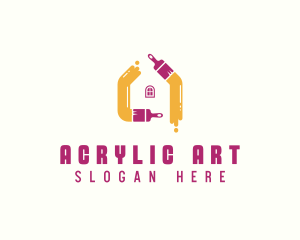 Paint Brush Home Improvement logo design