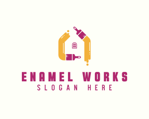 Enamel - Paint Brush Home Improvement logo design