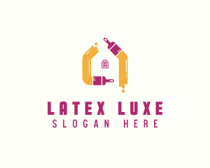 Latex - Paint Brush Home Improvement logo design