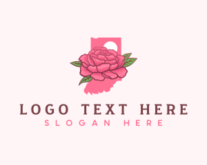 Marigold - Indiana Peony Flower logo design