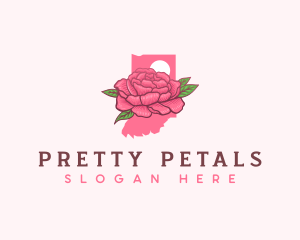 Indiana Peony Flower logo design