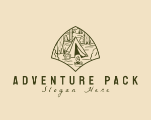 Backpack - Minimalist Desert Camping logo design