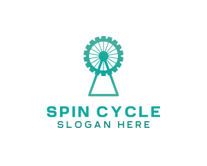 Wheel - Ferris Wheel  Gear logo design