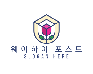 Mosaic Flower Shield logo design