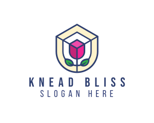 Mosaic Flower Shield logo design