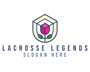 Mosaic Flower Shield logo design