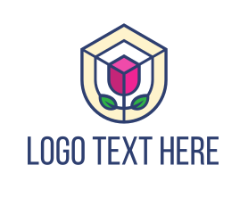 Shield - Mosaic Flower Shield logo design