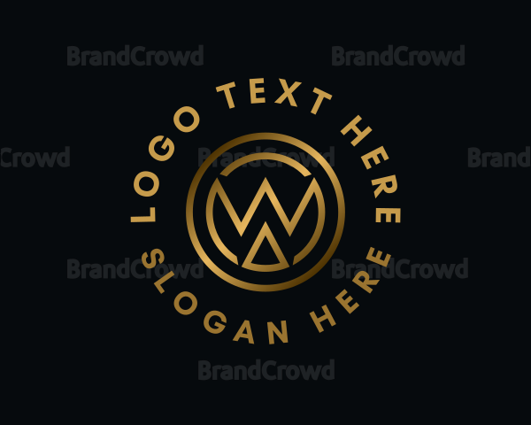 Gold Crypto Letter W Logo