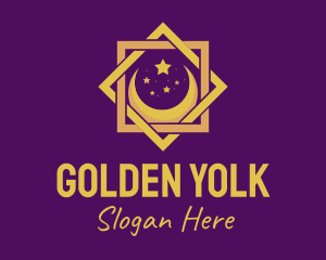 Golden Moon Stars logo design