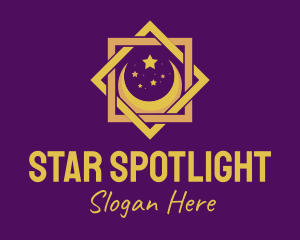 Golden Moon Stars logo design