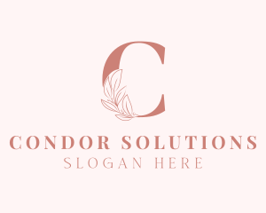 Elegant Leaves Letter C logo design