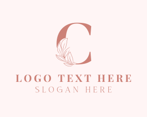 Flower - Elegant Leaves Letter C logo design