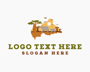 Tourism Agency - Central African Republic Map logo design