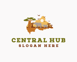 Central African Republic Map logo design