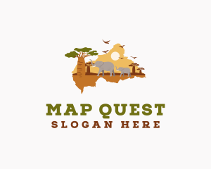 Central African Republic Map logo design