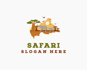 West Africa - Central African Republic Map logo design