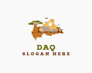 East Asia - Central African Republic Map logo design